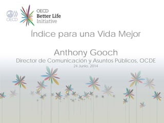 Índice para una Vida Mejor
Anthony Gooch
Director de Comunicación y Asuntos Públicos, OCDE
24 Junio, 2014
 