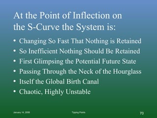 At the Point of Inflection on  the S-Curve the System is: <ul><li>Changing So Fast That Nothing is Retained </li></ul><ul>...