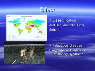 Effect Desertification Aral Sea, Australia, Gobi,  Sahara,  Infectious disease Dengue-fever, Hantavirus Pulmonary Syndrome 