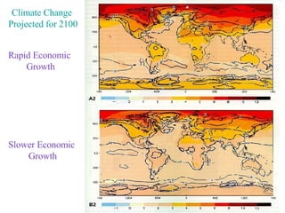 Climate Change  Projected for 2100 Rapid Economic  Growth Slower Economic  Growth 