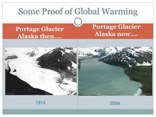 Portage Glacier Alaska then…. Portage Glacier Alaska now…. Some Proof of Global Warming 