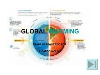 GLOBAL  WARMING TRABAJO REALIZADO POR: RICARDO MOLINA 