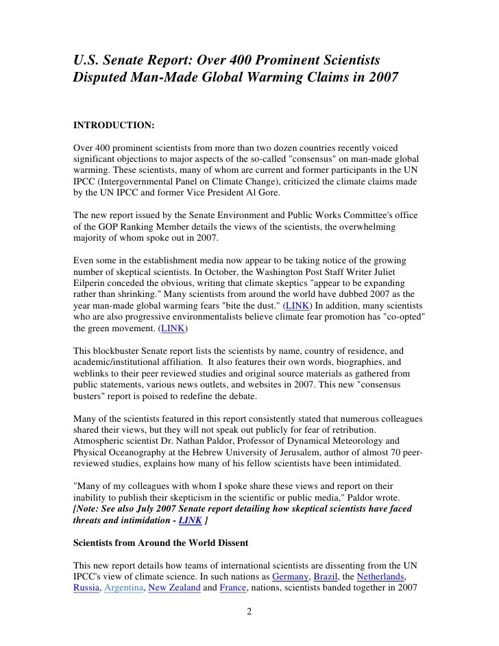Global warming report writing