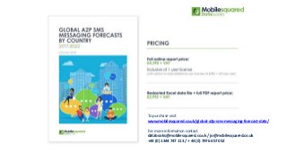 Global A2P SMS Messaging Forecasts by Country, 2017-2022