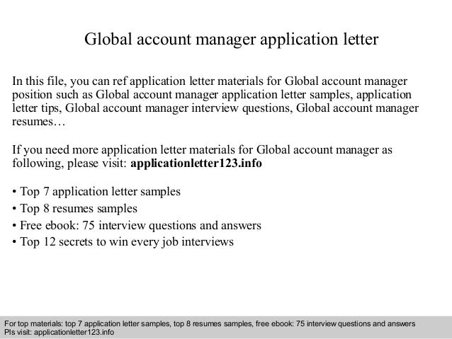 global account manager application letter in this file you can ref application letter materials for - Global Account Manager global account manager application letter in this file you can ref application letter materials for - Global Account Manager