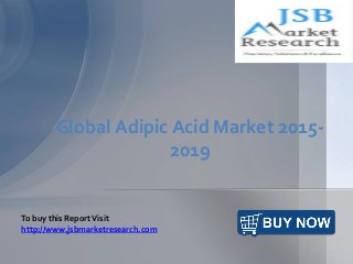 Global Adipic Acid Market 2015-
2019
To buy this ReportVisit
http://www.jsbmarketresearch.com
 