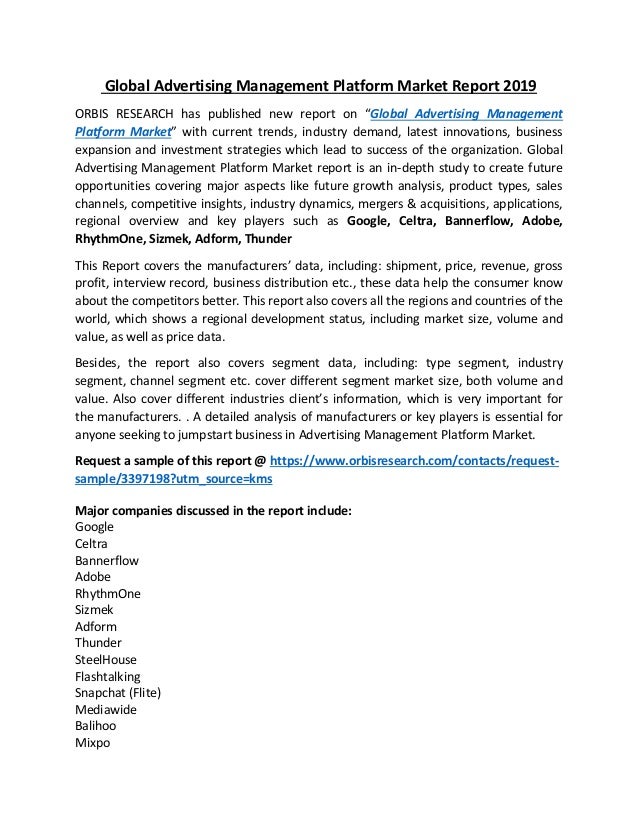 Global Advertising Management Platform Market Report 2019