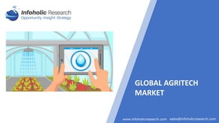1
www.infoholicresearch.com sales@infoholicresearch.com
INFOHOLIC RESEARCH
Report Title
www.infoholicresearch.com sales@infoholicresearch.com
GLOBAL AGRITECH
MARKET
 