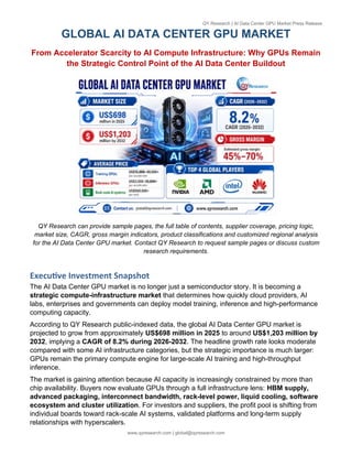 AI Data Center GPU Market Outlook: NVIDIA, AMD, Intel and Emerging ...