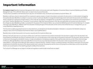 FOR PROFESSIONAL CLIENTS / QUALIFIED INVESTORS / QUALIFIED CLIENTS ONLY
Forinvestorsin Israel: BlackRock Investment Management(UK) Limitedis not licencedunder Israel's Regulationof Investment Advice, Investment Marketing and Portfolio
ManagementLaw, 5755-1995 (the “Advice Law”), nor does it carry insurance thereunder.
This documentis providedfor informationalservicesonly and is not intendedto serve, andshould not be treatedas Investment Advice. 39
BlackRockcouldhave a direct or indirectbenefit from investmentsmade by investors in Israel in the productsmentionedin this document,or in other productsmanagedby
third partieswith whom BlackRockis involved in a business contract.In particular,BlackRockmanagesthe tradedforeign funds mentionedin this document,and therefore
derives a benefit from investments of Israeliinvestors in them (interalia, by charginga "managementfee" as specifiedin the prospectusand in the Annex to the prospectusesof
such funds). Therefore,BlackRockhas a "Connection"to such products, might have a personal interest in their sale, and might prefersuch productsover otherproducts.
Accordingly,any adviceBlackRock provides, is considered,for the purposeof the Investment Advice Law, as Investment Marketing(and not Investment Advising). For complete
informationabout BlackRock's "affiliation"with financialassets (includingthetypes of financialassets and the namesof the entitiesthat issue or managethem), you can
contactBlackRockat www.blackrock.com
This Document,as well as any productsand services describedherein, are directedat and intendedexclusivelyfor individualsor corporationsthat fall within at least one
categoryin each of the First Scheduleof the Investment Advice Law ("QualifiedClients").
BlackRockdoes not holda licenseand is not insuredas requiredunderthe Investment Advice Law.
Nothingin the fund's past returns in can ensurea similarreturn in the future. Investment in the productsmentionedin this documentis subjectto the risks describedin the
fund prospectus(includingthe risk of loss of investmentfunds). For a concisedescriptionof the uniquerisks for the productsmentionedin this document,see the risk section
in the annexto the prospectusintendedfor investors in Israel, and publishedon the distributionwebsite of the IsraeliSecuritiesAuthority and the Tel Aviv Stock Exchange.
Furthermore,although BlackRockinvests reasonableefforts to ensure the accuracyof the datapresentedin this document,it does not guaranteetheiraccuracy,is not
responsiblefor it, andshouldnot be reliedupon when making an investment decision. Therefore,investors consideringinvestingin the productsmentionedin this document
shouldexaminethe fulloffer documentsof the relevant product (and in particular,the prospectusand the annex to the prospectus as stated above, and the risks described
therein),and consultexpertson their behalfregardingthe viability of the investment.
The Fund and Fund Managerare not subject to the laws and regulationsto which Israelimutual funds are subject".
Important Information
GA_A
29
FIM1023E/S-3176149-27/28
 