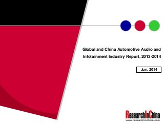 Global and China Automotive Audio and
Infotainment Industry Report, 2013-2014
Jun. 2014
 