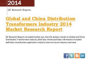 2014
QY Research Reports

Global and China Distribution
Transformers Industry 2014
Market Research Report
QY Research Reports included market size, share & analysis trends on Global and China
Distribution Transformers Industry 2014 also introduced basic information included
definition classification application industry chain structure industry overview

 