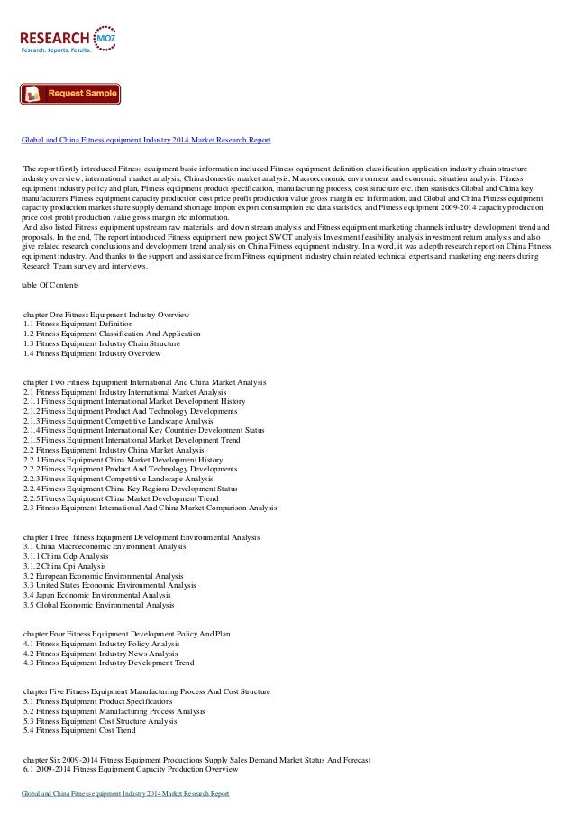 Global and China Fitness equipment Industry 2014 Market Trends and