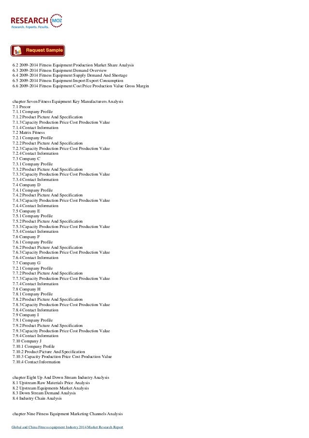 Global and China Fitness equipment Industry 2014 Market Trends and