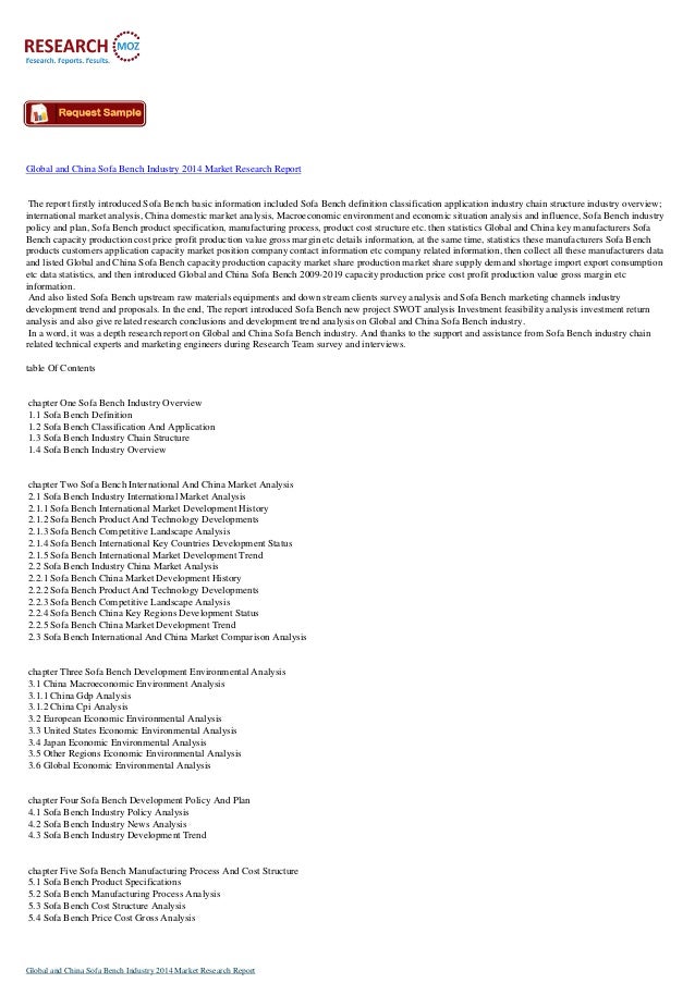 Global And China Sofa Bench Industry Survey 2014
