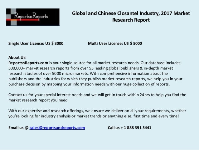 Global and Chinese Closantel (CAS 57808-65-8) Industry, 2017 Market ...