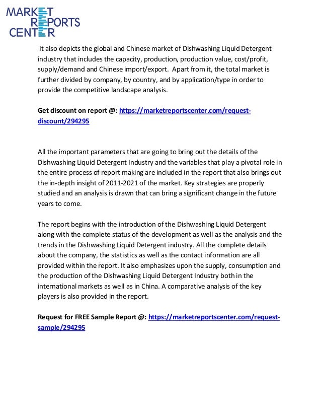 Global and chinese dishwashing liquid detergent industry