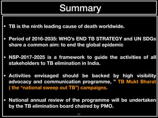 Global and Indian plan to End TB | PDF