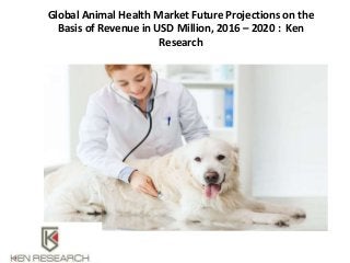 Global Animal Health Market Future Projections on the
Basis of Revenue in USD Million, 2016 – 2020 : Ken
Research
 
