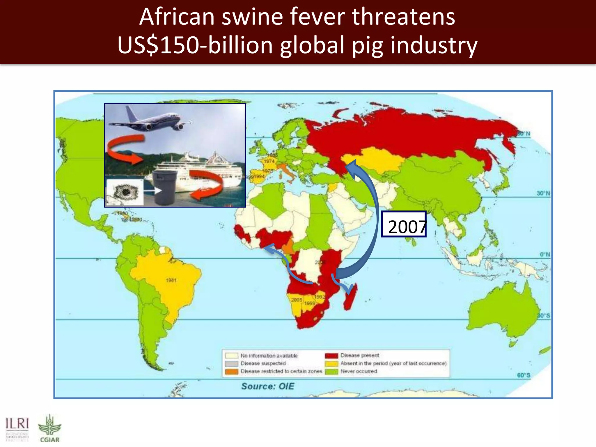 African swine fever threatens
US$150-billion global pig industry

2007

199
8

 