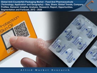 Global Anti-Counterfeit Packaging Market - Food And Pharmaceuticals
(Technology, Application and Geography) - Size, Share, Global Trends, Company
Profiles, Demand, Insights, Analysis, Research, Report, Opportunities,
Segmentation and Forecast, 2012 - 2020
 
