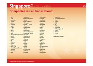 Global attractiveness of singapore