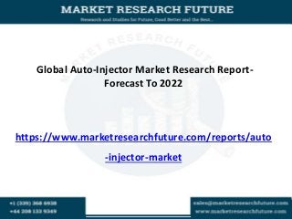 Global Auto-Injector Market Research Report-
Forecast To 2022
https://www.marketresearchfuture.com/reports/auto
-injector-market
 