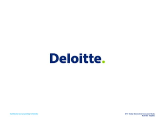 Confidential and proprietary to Deloitte 2014 Global Automotive Consumer Study
Australia Insights
 
