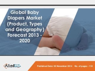 Global Baby
Diapers Market
(Product, Types
and Geography)
Forecast 2013 -
2020
Published Date: 05 November 2014 No. of pages : 110
 