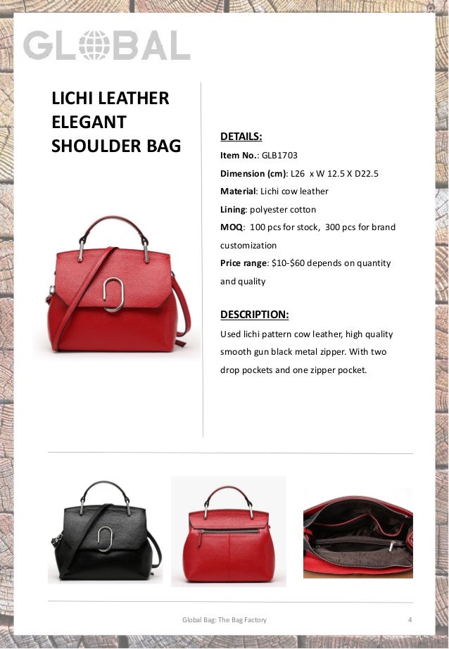 Global bag leather ladies bag catalogue