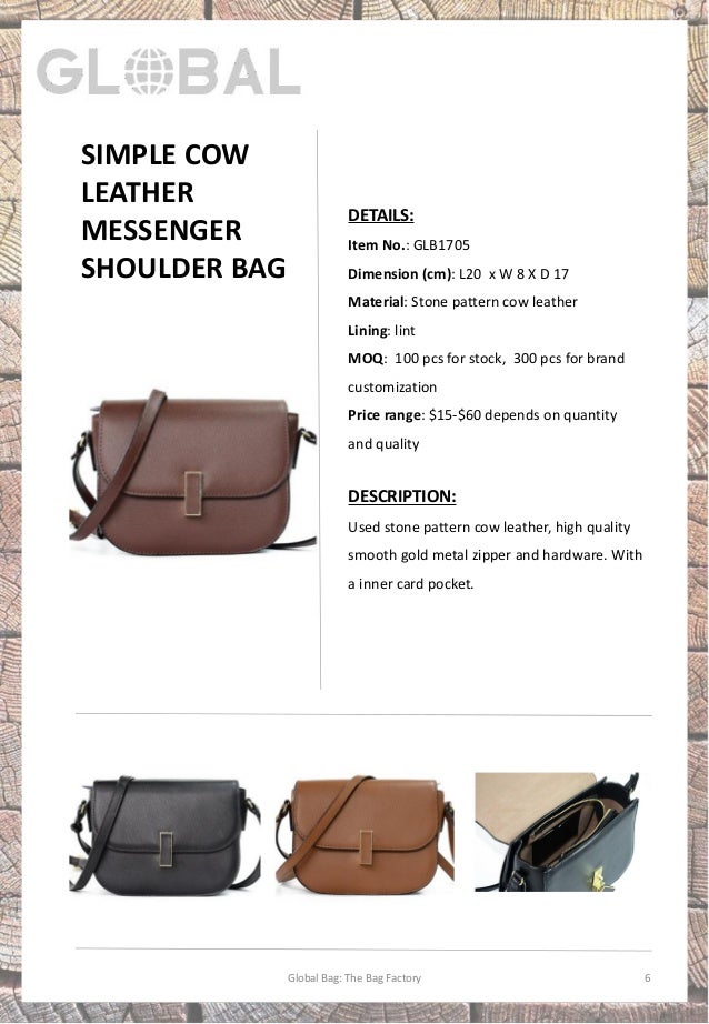Global bag leather ladies bag catalogue