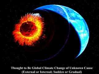 Thought to Be Global Climate Change of Unknown Cause
(External or Internal; Sudden or Gradual)
 