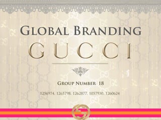 Global Branding
1256974, 1265798, 1262877, 1057930, 1260624
Group Number 18
 