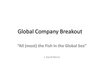 Global Company Breakout “All (most) the Fish in the Global Sea” J. David Morris 