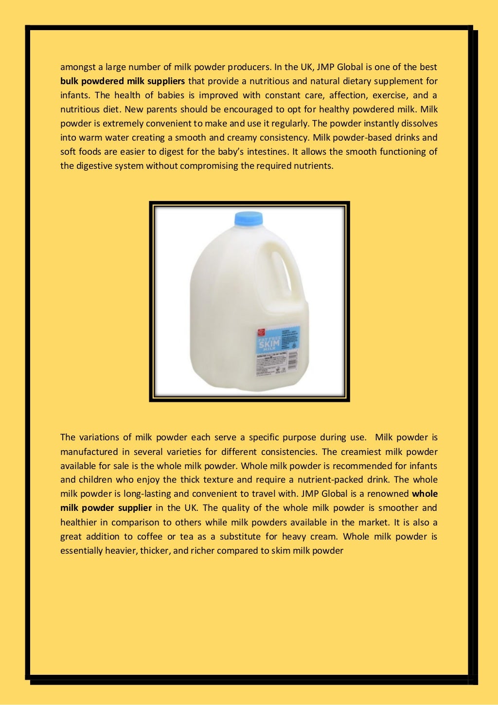 Global Bulk Powdered Milk Suppliers