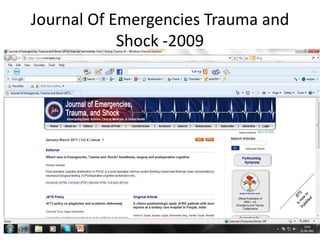 Journal Of Emergencies Trauma and
Shock -2009
 
