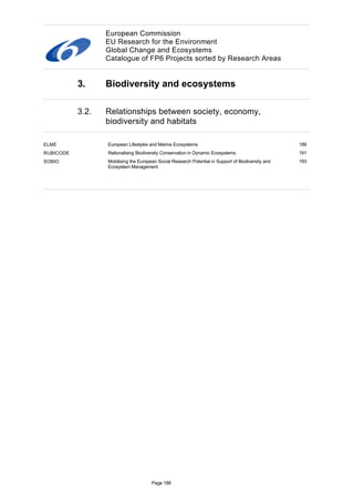Global change and ecosystems   eu research for the environment