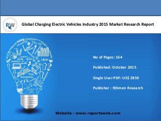 Global Charging Electric Vehicles Industry 2015 Market Research Report
Website : www.reportsweb.com
No of Pages: 164
Published: October 2015
Single User PDF: US$ 2850
Publisher : 9Dimen Research
 