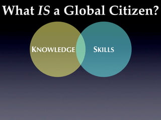 What IS a Global Citizen?

    KNOWLEDGE   SKILLS
 