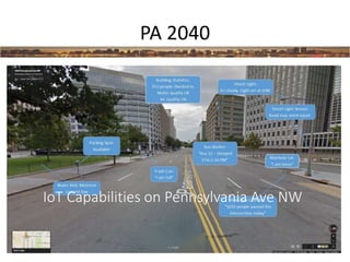 IoT Capabilities on Pennsylvania Ave NW
PA 2040
 