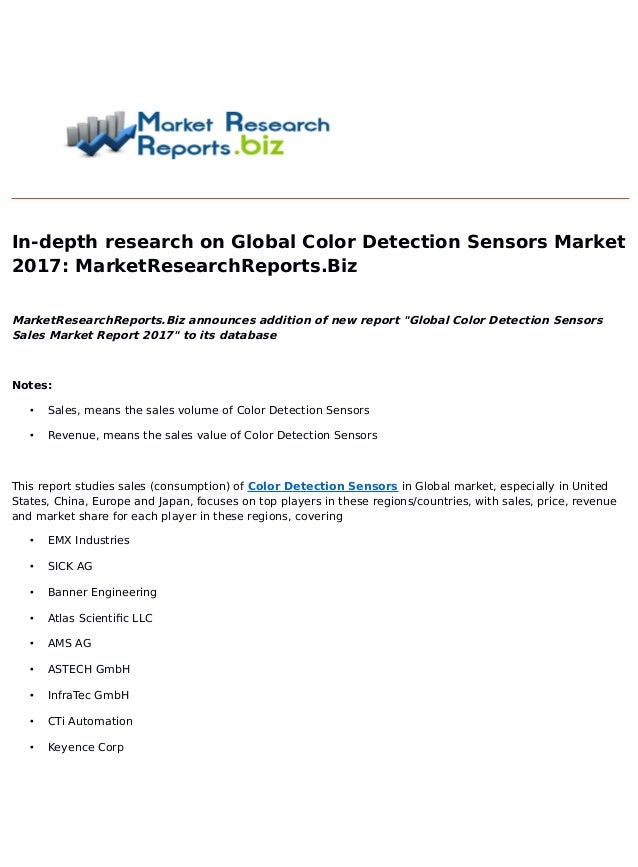 In Depth Research On Global Color Detection Sensors Market 2017