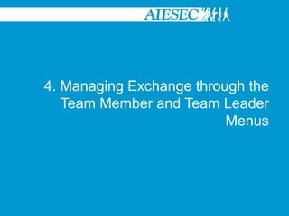 3. Becoming a GCDP Form ManagerOn selecting or adding the Organisationor Project, you will be able to view details of the specific organisationor Project.On this view page, select ‘Create TN Form’ to be able to create a form.This user would become the TN Manager of this form.On the Partnership Menu Landing Page, this Organisation or Project will now appear in the TN Manager’s section of ‘My Exchange Takers’Appointing a TN Manager