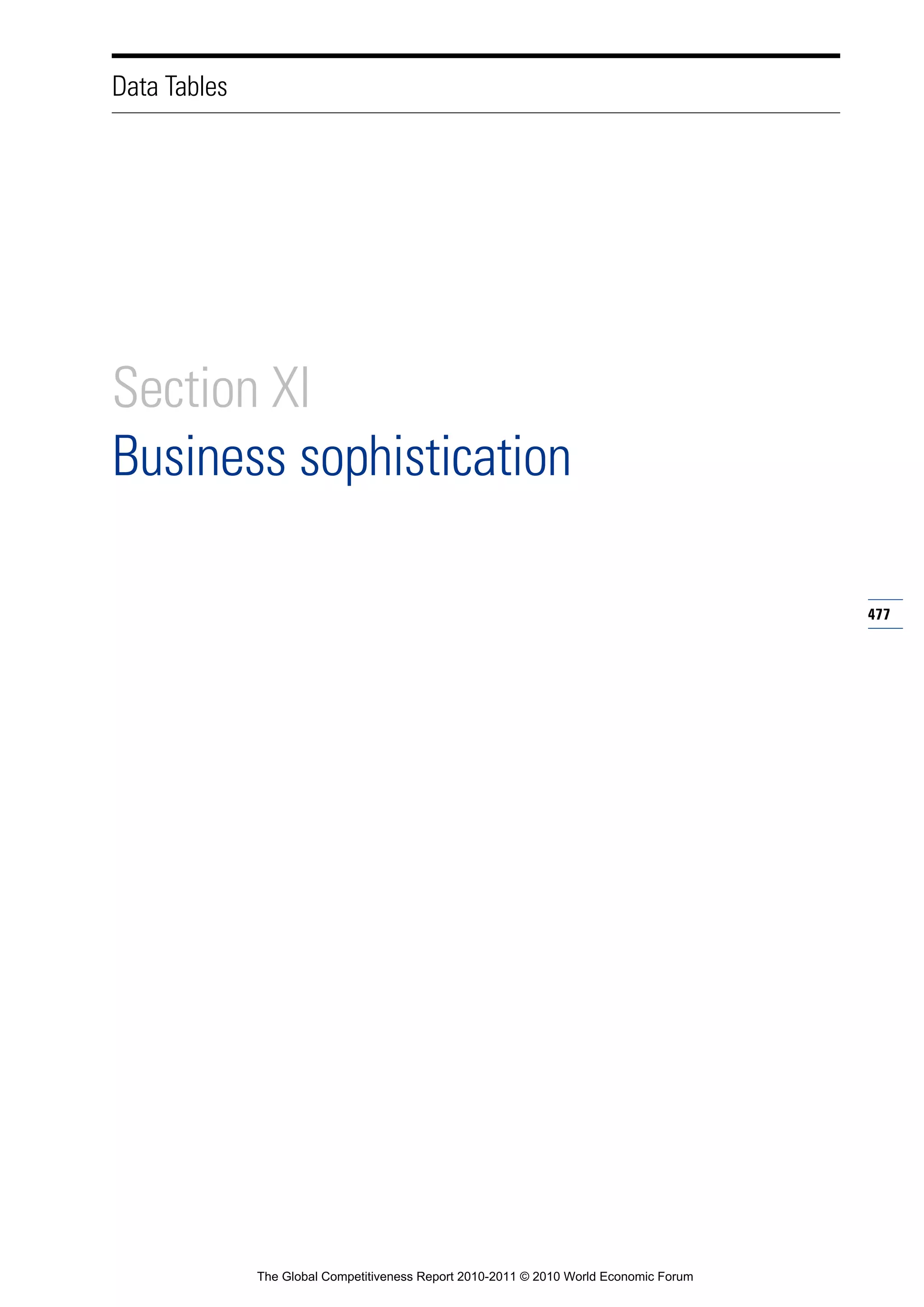 Data Tables




Section XI
Business sophistication

                                                                                        477




              The Global Competitiveness Report 2010-2011 © 2010 World Economic Forum
 