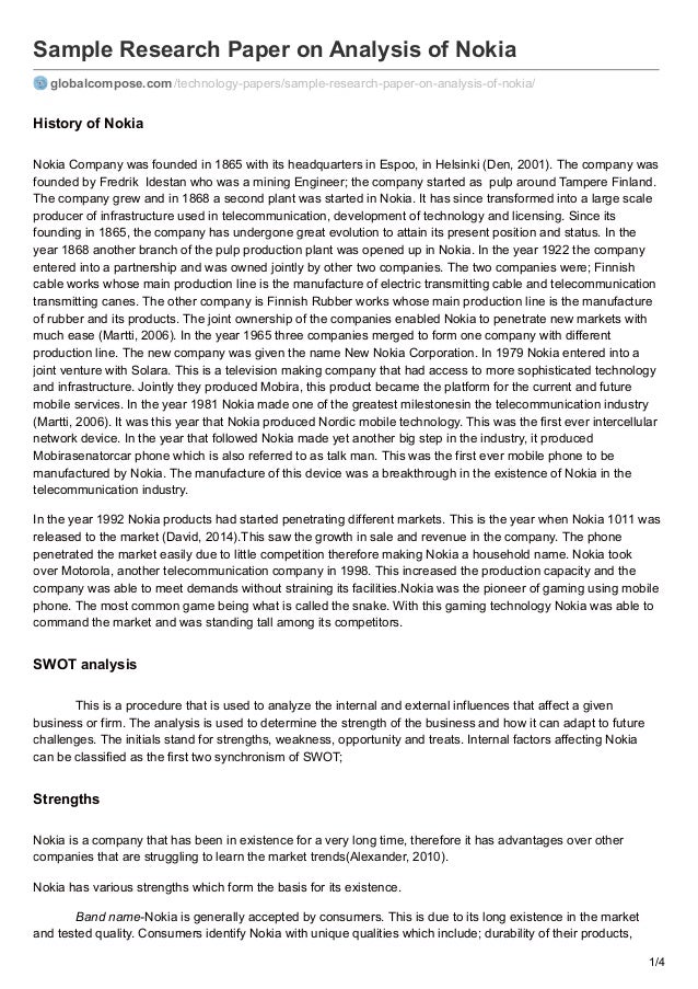 Sample thesis on nokia image