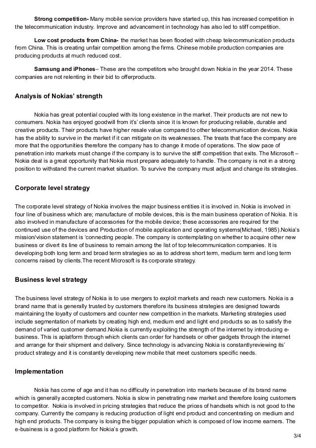 Nokia analysis essays picture