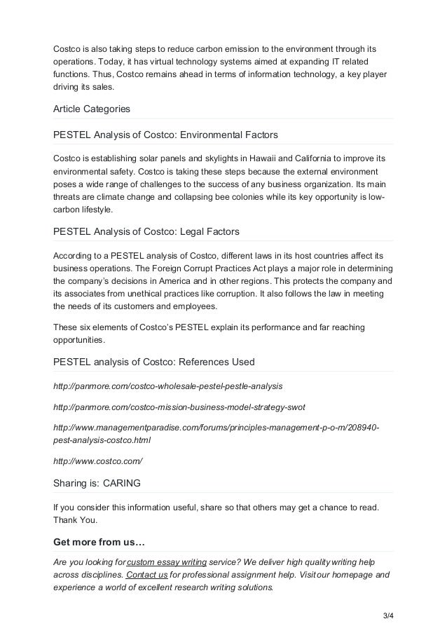 Globalcompose Com Pestel Analysis Of Costco