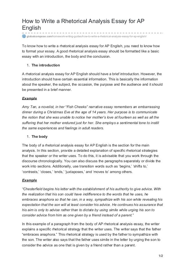 rhetorical analysis thesis template pdf