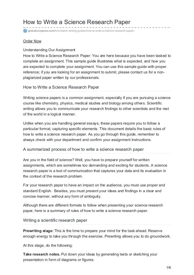 Guide to writing a science research paper