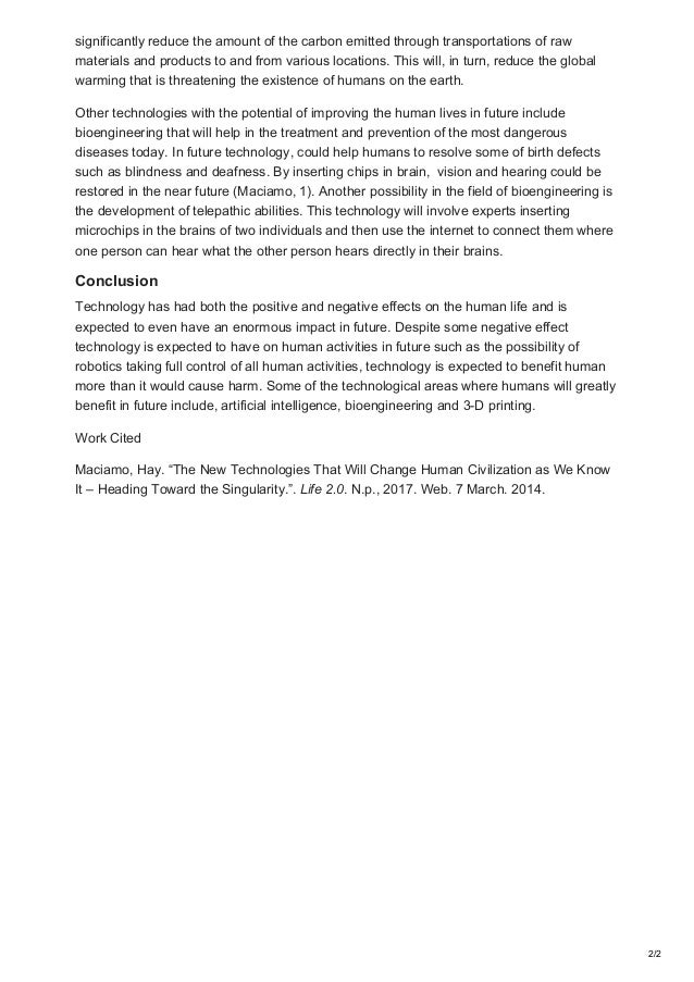 write essay about new technology