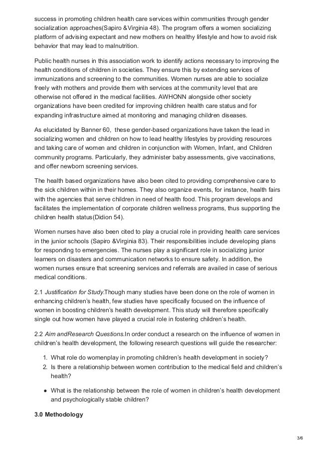 Research paper on women
